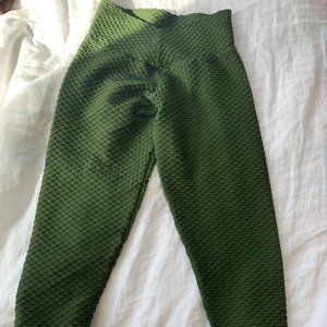 Booty By Brabants Croco Skin Cropped Evergreen Leggings